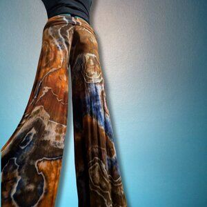 Hand Dyed Foldover Waist Palazzo Pants sz M